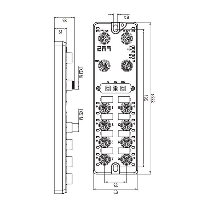 Profibus-DP协议、M12接口、16DI/DO 可配置、PNP、远程模块、003E11