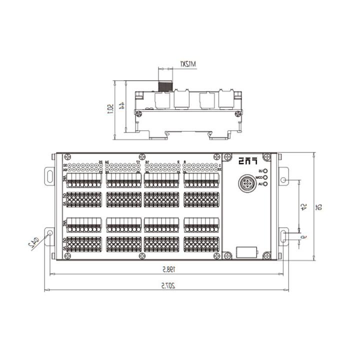 IP20、IO-Link Hub、PNP、64DI/DO 自适应、Class B、端子式模块、009C73